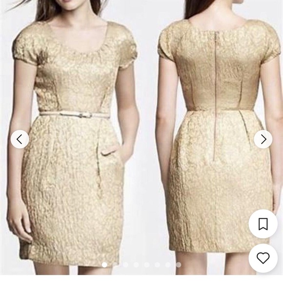 J. Crew gold cocktail dress, size 12, gently worn - Picture 2 of 4